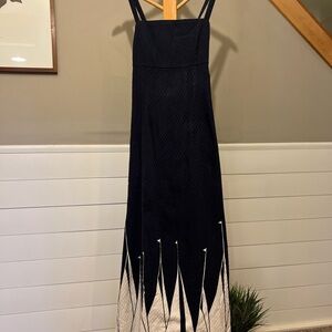 Vintage Sailboat Navy and White textured cotton Maxi Dress
